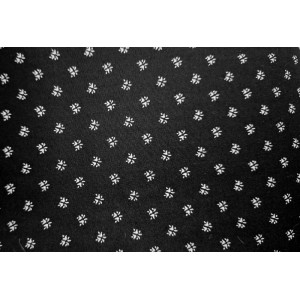 10cm Dirndlstoff DESIGN AUS DER STEIERMARK: Streublumen WEISS auf SCHWARZ (kein Tiefschwarz!)   (Grundpreis 33,00/m)